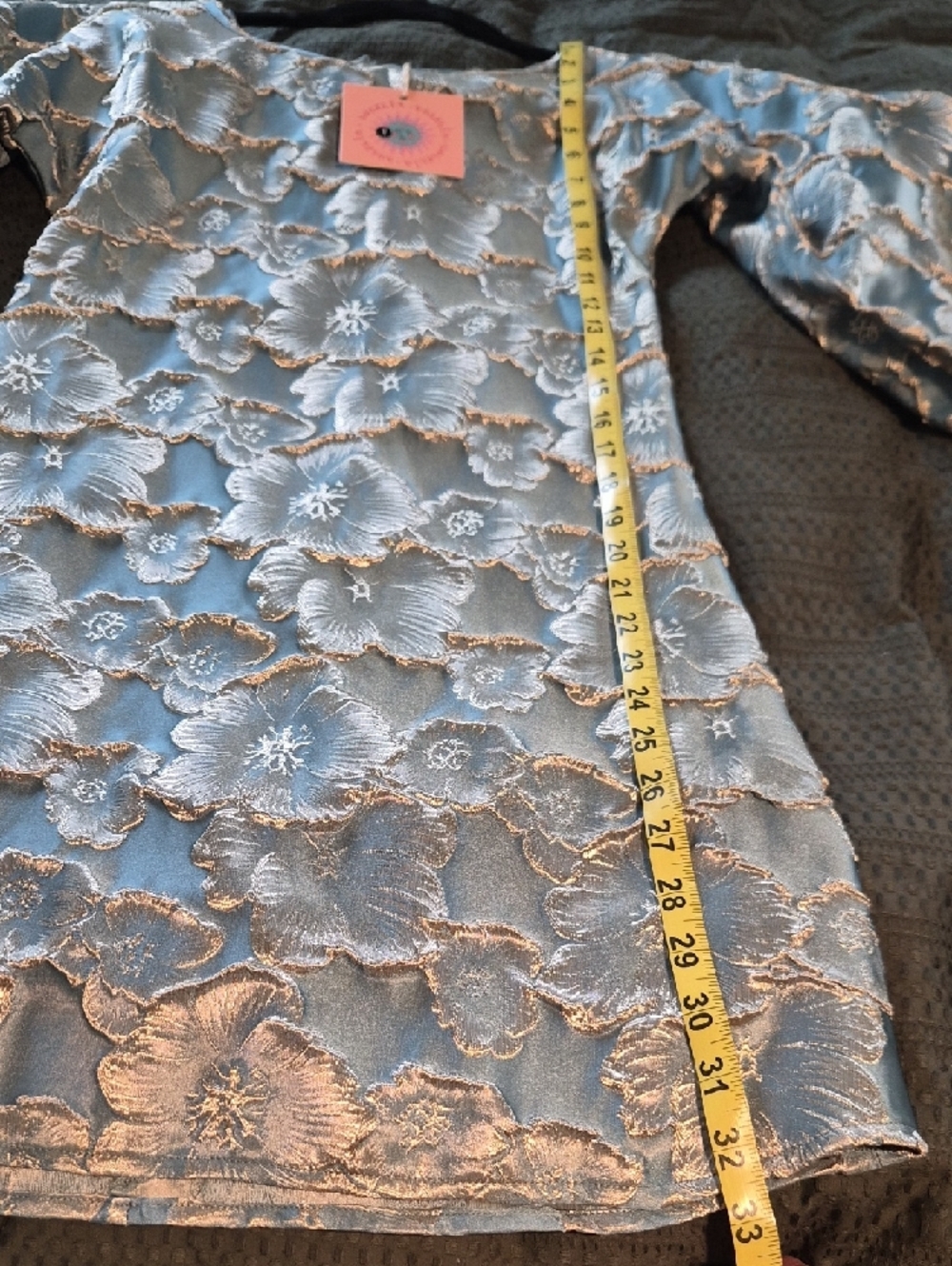 Womens Floral Puff-Sleeve Dress - Picture 7 of 9